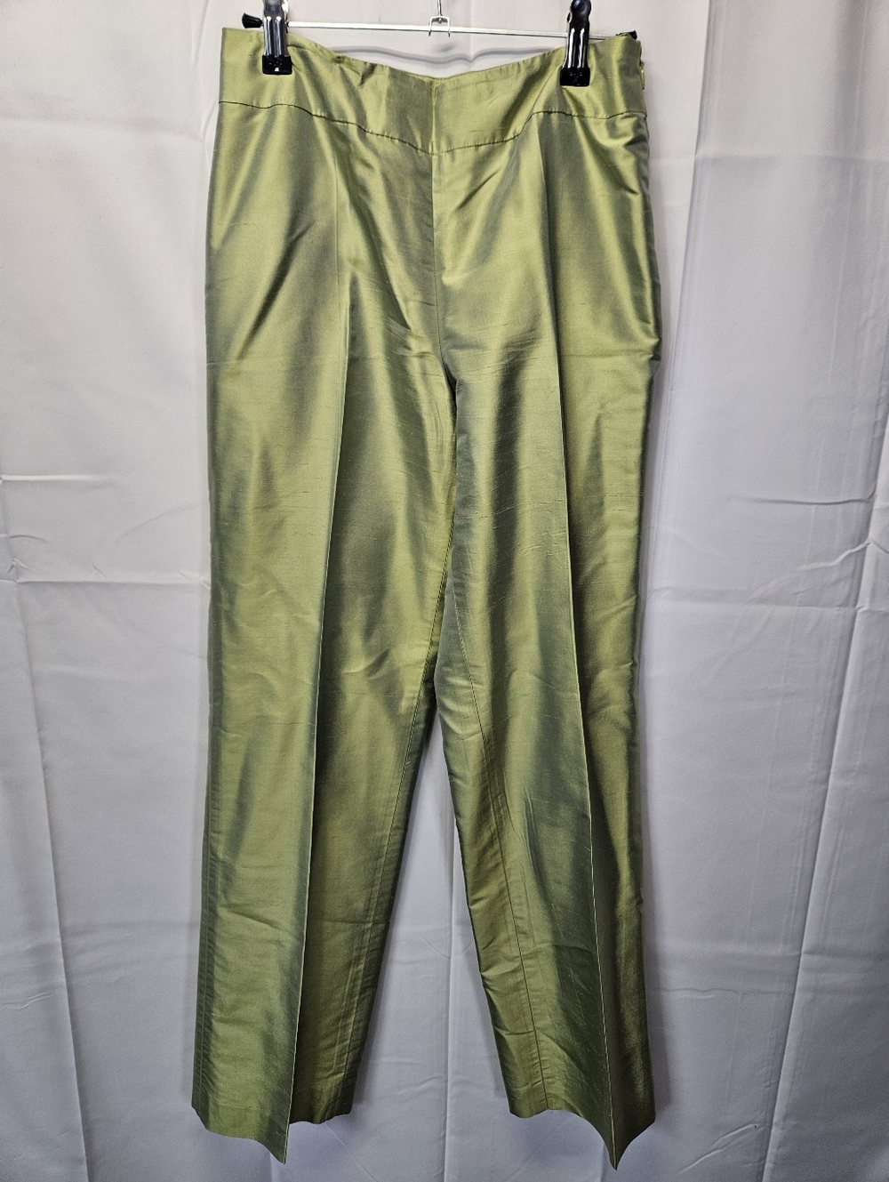 Talbots Silk Olive Green Straight Leg Pants Nwot
